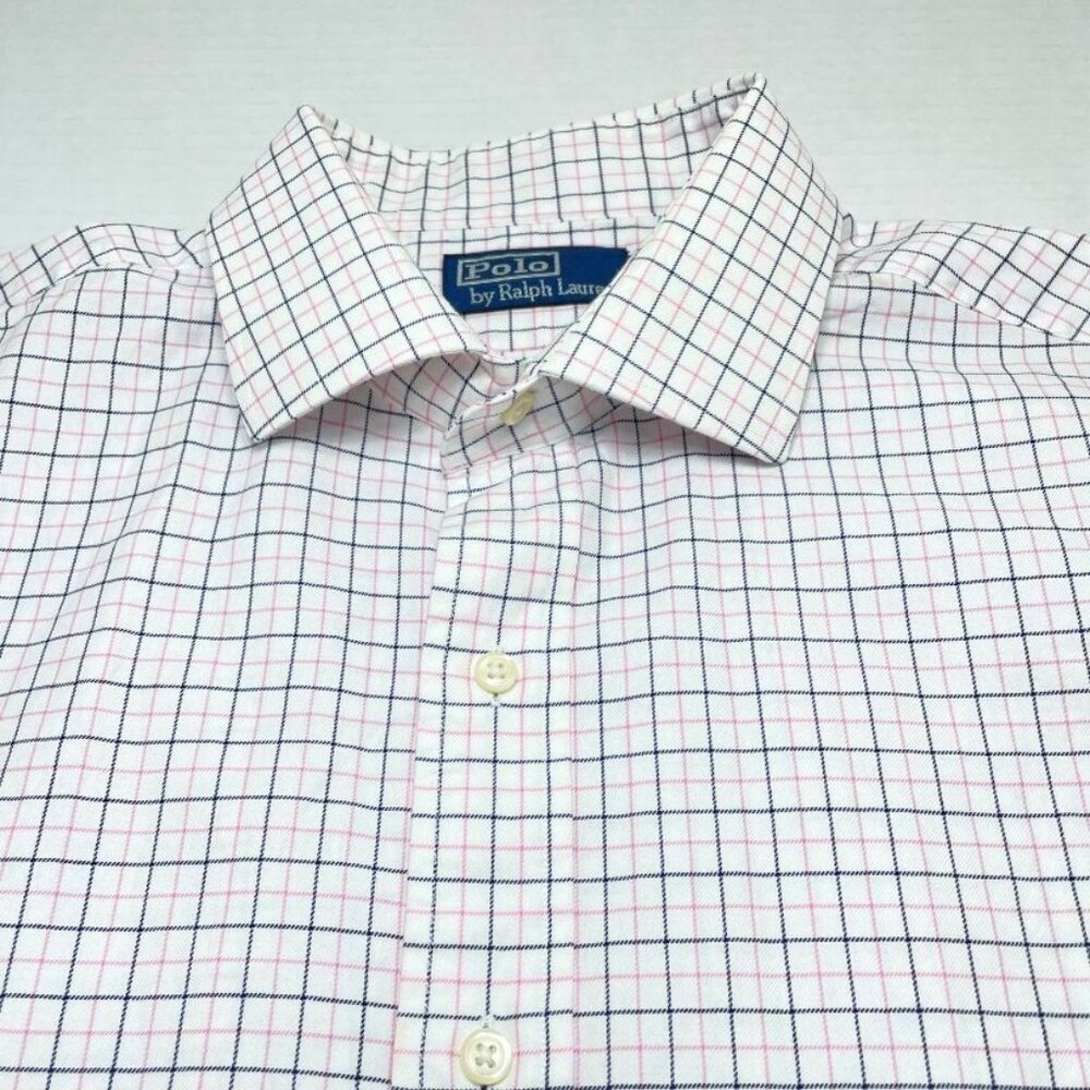 Polo Ralph Lauren Men's Shirt - White Check - Size XL (17.5x36/37) - GUC
